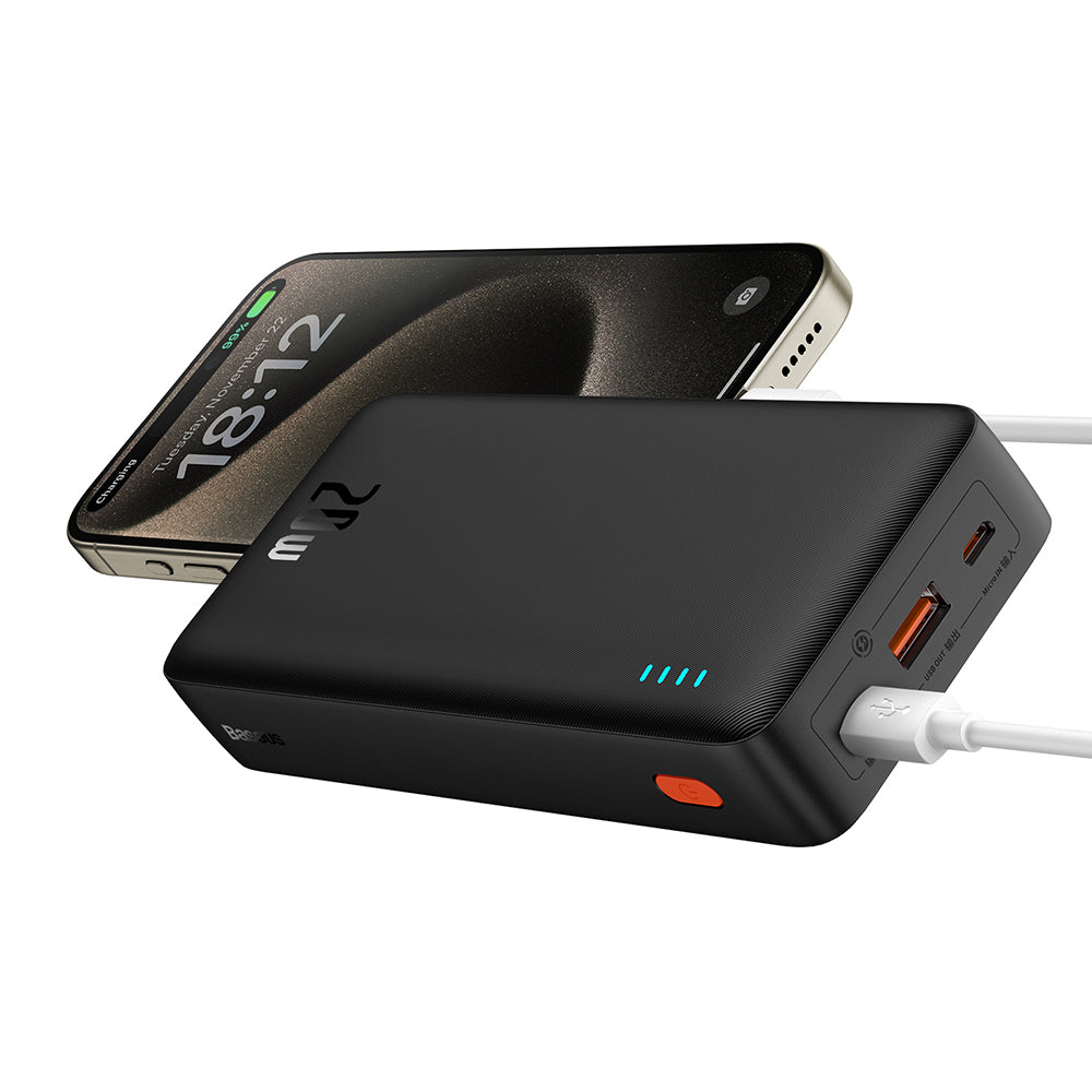 Externí baterie Baseus Airpow, 20000mAh, 20W, QC + PD, 1 x USB-A - 1 x USB-C, Černá P10022804113-00