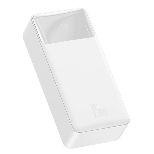 Externí baterie Baseus Bipow, 30000mAh, 15W, 1 x USB-C - 2 x USB-A, Bílá PPBD050202