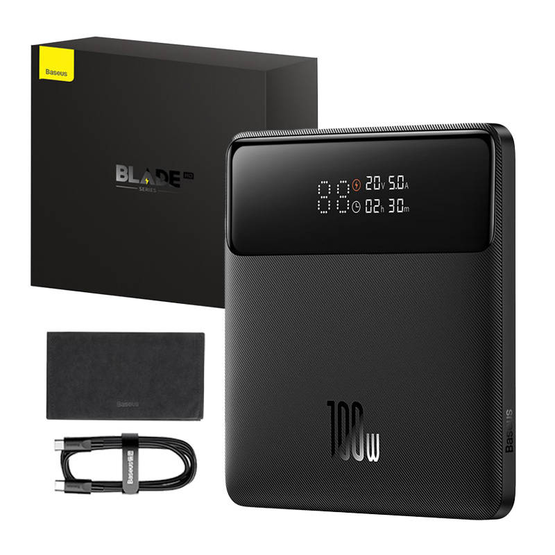 Externí baterie Baseus Blade HD, 20000mAh, 100W, QC + PD, 2 x USB-A - 2 x USB-C, Černá PPBL000301