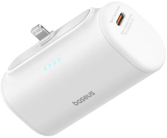 Externí baterie Baseus Compact, 5000mAh, 20W, PD, 1 x Lightning - 1 x USB-C, Bílá P10068307213-00