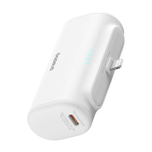 Externí baterie Baseus Compact, 5000mAh, 20W, PD, 1 x Lightning - 1 x USB-C, Bílá P10068307213-00