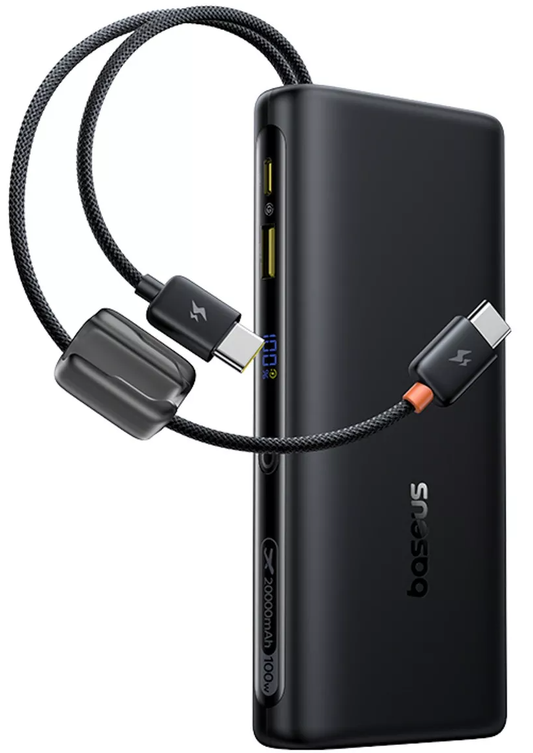 Externí baterie Baseus EnerFill FC41, 20000mAh, 100W, QC + PD, 1 x USB-A - 3 x USB-C, Černá E0028N03