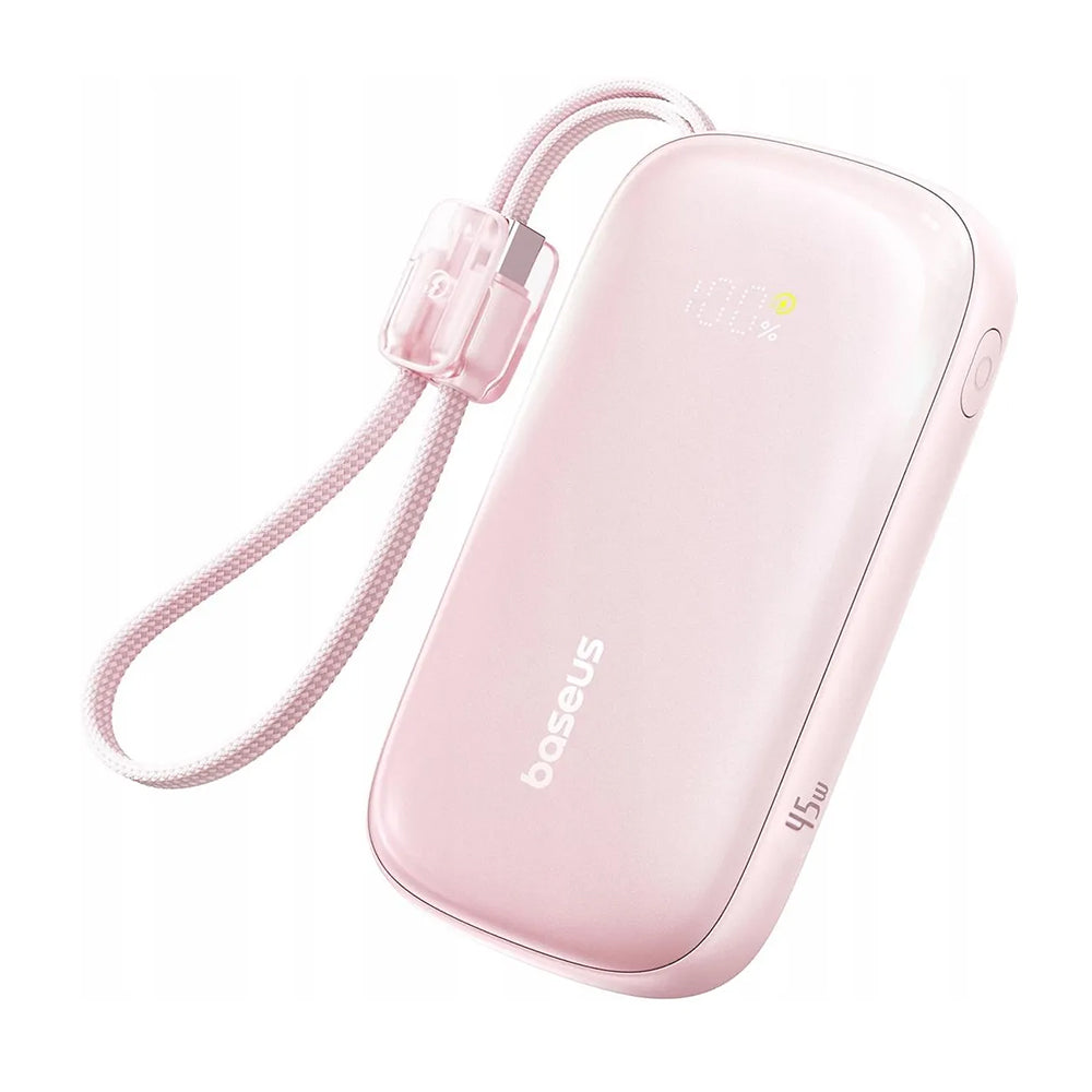 Externí baterie Baseus EnerFill FC21 Qpow 3 Ultra, 10000mAh, 45W, QC + PD, 1 x USB-A - 1 x USB-C, Růžová E0027Q02