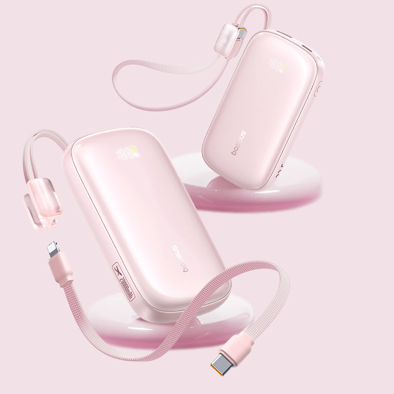 Externí baterie Baseus EnerFill FC21 Qpow 3 Ultra, 10000mAh, 45W, QC + PD, 1 x USB-A - 1 x USB-C, Růžová E0027Q02