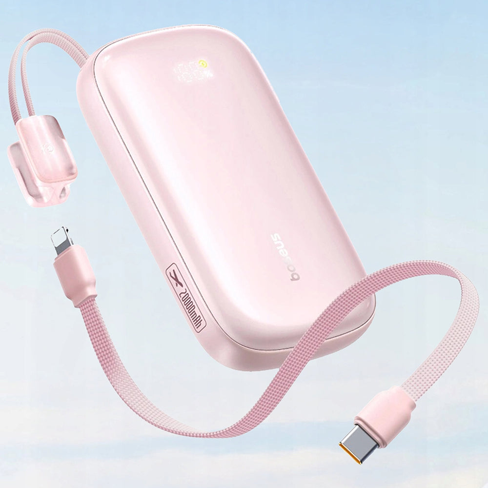 Externí baterie Baseus EnerFill FC21 Qpow 3 Ultra, 10000mAh, 45W, QC + PD, 1 x USB-A - 1 x USB-C, Růžová E0027Q02