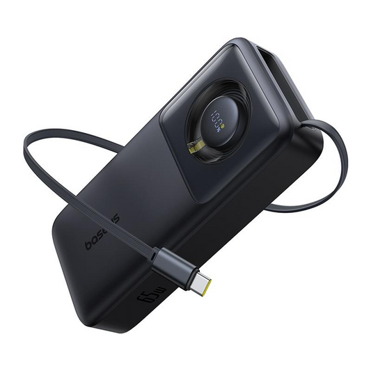 Externí baterie Baseus Free2Pull, 20000mAh, 65W, PD, 2 x USB-C, černá, znovu zabalená P10073700123-00