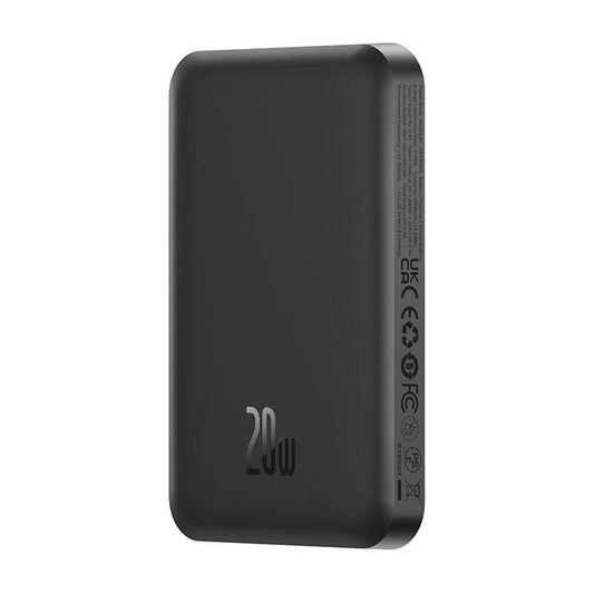 Baseus Magnetic Mini Wireless External Battery, 5000mAh, 20W, PD + FQI, 1 x QI - 1 x USB-C, černá P10022107113113-00