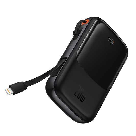 Externí baterie Baseus Qpow Pro, 20000mAh, 20W, QC + PD, 1 x Lightning - 1 x USB-A - 1 x USB-C, Černá PPQD040001