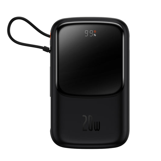 Externí baterie Baseus Qpow Pro, 20000mAh, 20W, QC + PD, 1 x Lightning - 1 x USB-A - 1 x USB-C, Černá PPQD040001