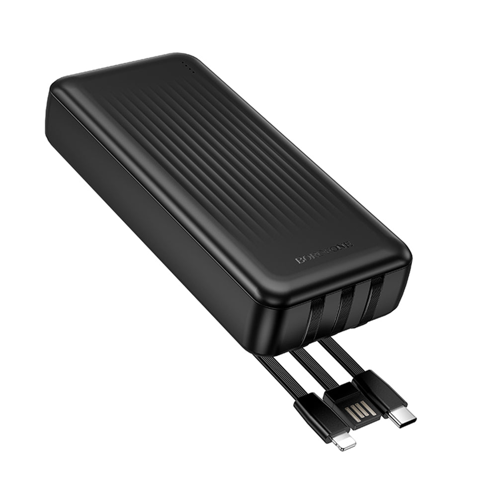 Externí baterie Borofone BJ79 Clever, 20000mAh, 10W, 1 x Lightning - 1 x USB-A - 1 x USB-C, černá.