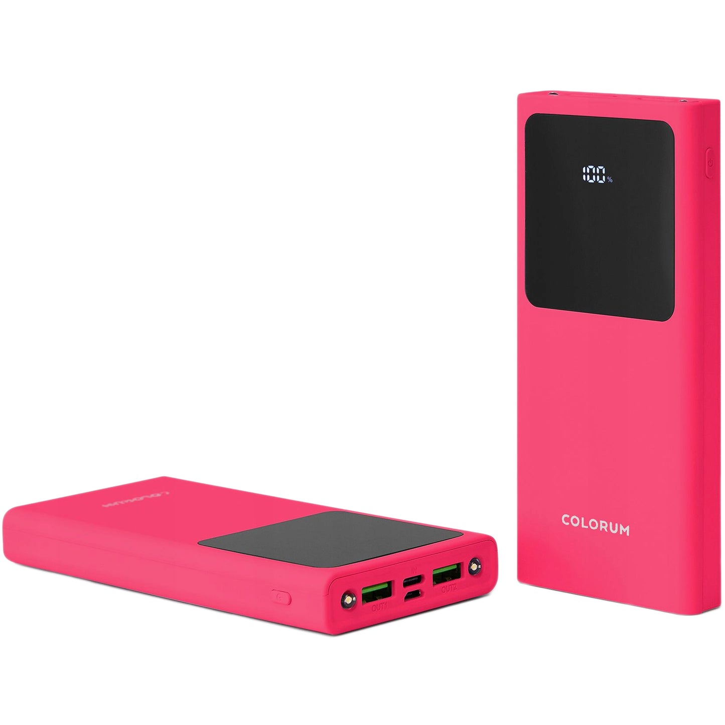 Externí baterie Colorum CPB10-02, 10000mAh, 10W, 2 x USB-A, purpurová barva