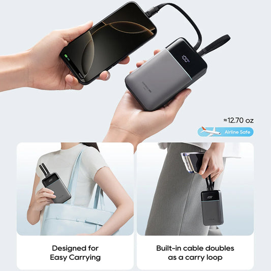 Externí baterie Cuktech LPB200NL, 20000mAh, 40W, QC + PD, 1 x Lightning - 1 x USB-A - 2 x USB-C, Šedá CKB200NLGLGY