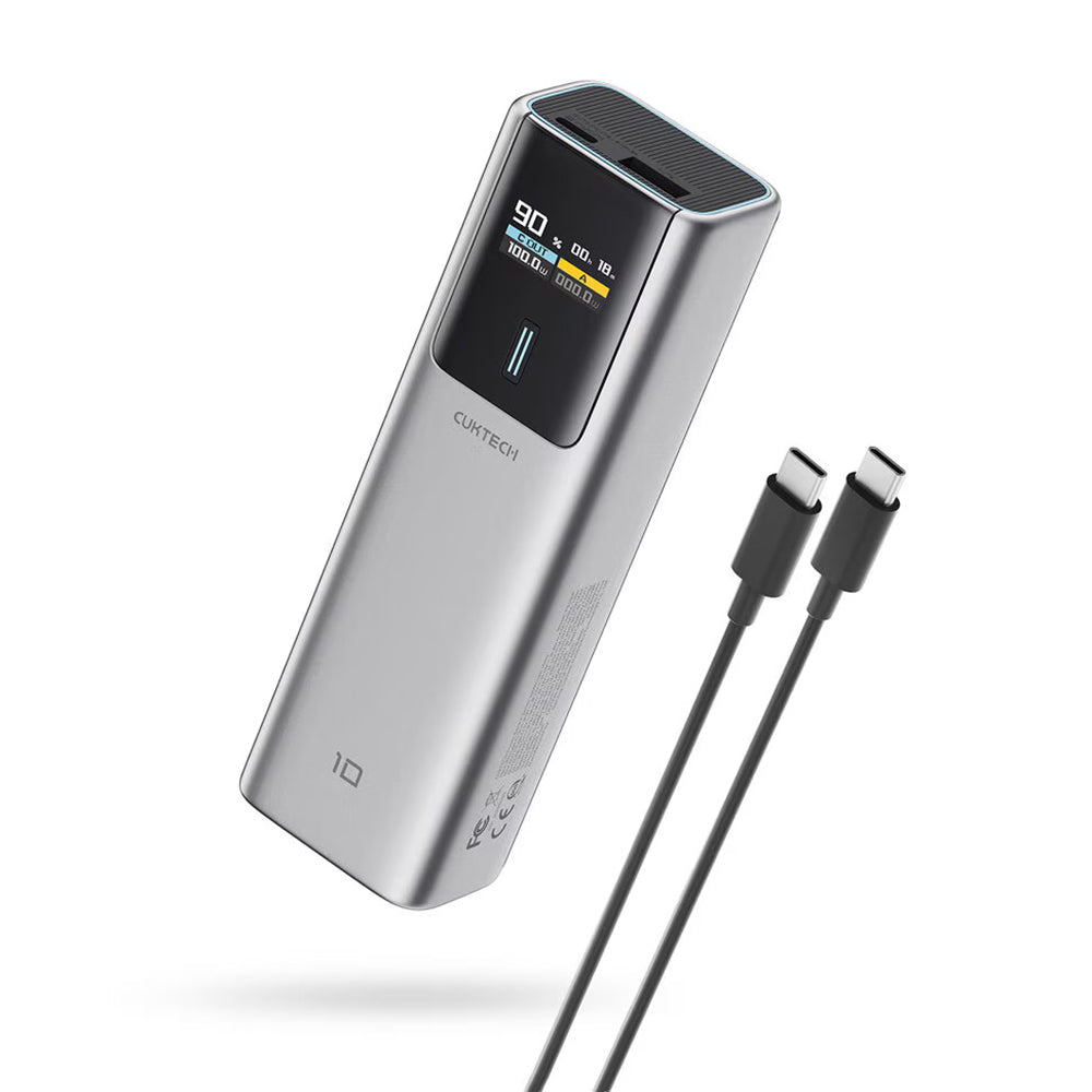 Externí baterie Cuktech PB150P, 15000mAh, 120W, QC + PD, 1 x USB-A - 2 x USB-C, Šedá CKPB150POSGR