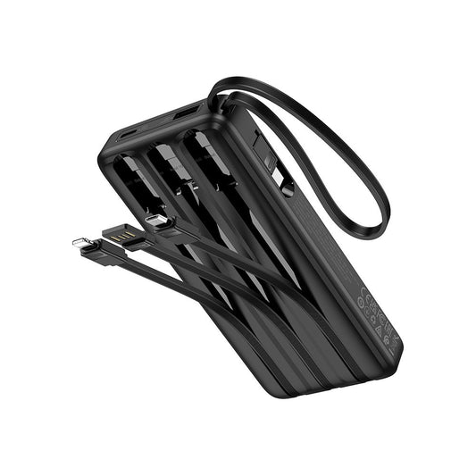 Externí baterie HOCO J146, 10000mAh, 10W, 1 x Lightning - 1 x microUSB - 1 x USB-A - 1 x USB-C, Černá