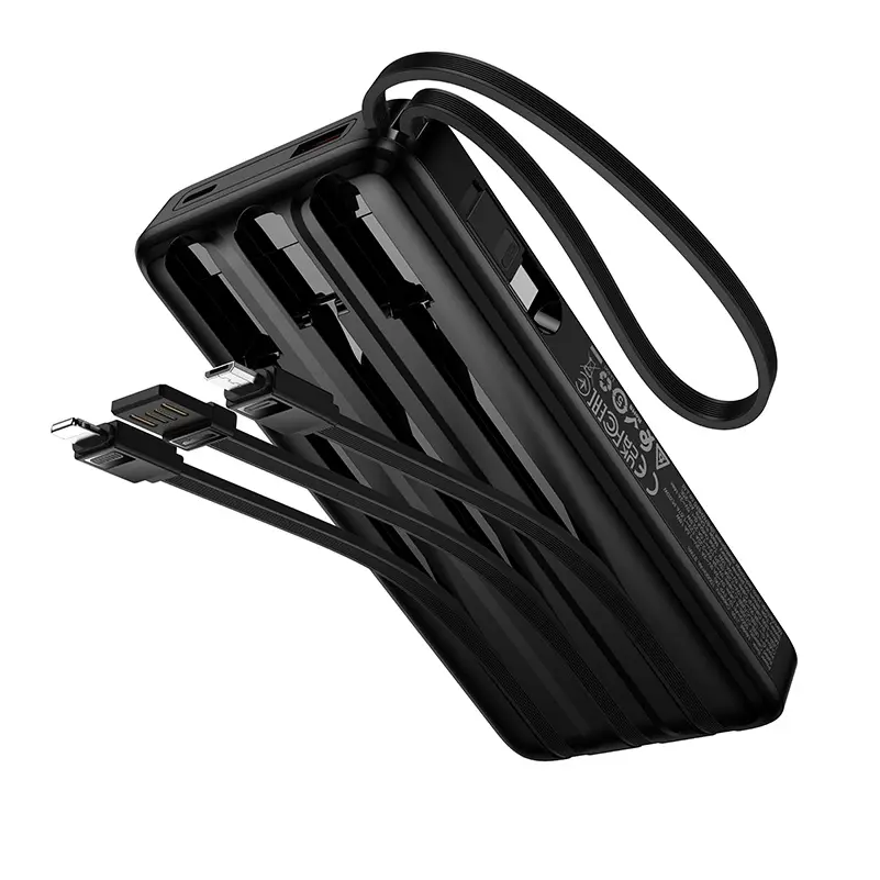 Externí baterie HOCO J156 Founder, 10000mAh, 22.5W, QC + PD, 1 x Lightning - 1 x microUSB - 1 x USB-A - 2 x USB-C, černá