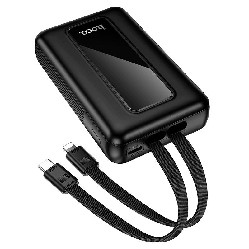Externí baterie HOCO J162, 10000mAh, 22.5W, QC + PD, 1 x Lightning - 1 x USB-A - 2 x USB-C, Černá