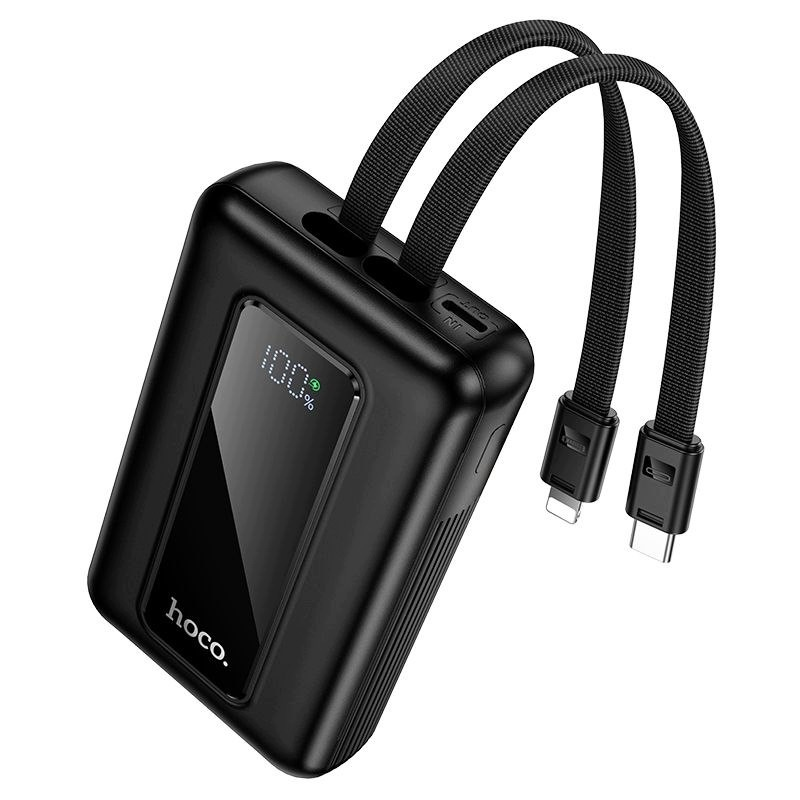 Externí baterie HOCO J162, 10000mAh, 22.5W, QC + PD, 1 x Lightning - 1 x USB-A - 2 x USB-C, Černá