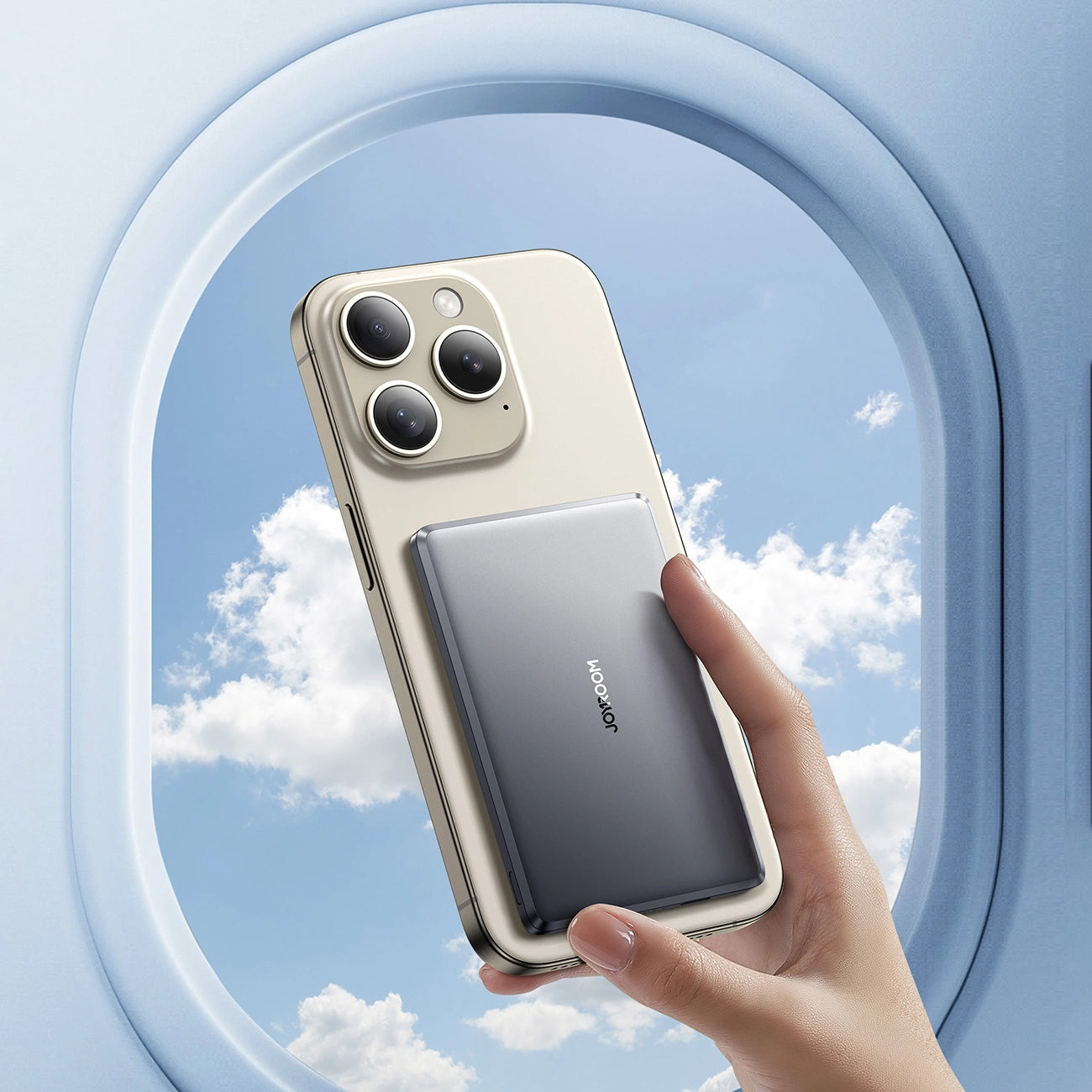 Externí bezdrátová baterie Joyroom JR-PBM08, 5000mAh, 20W, PD + FQI, 1 x QI - 1 x USB-C, šedá