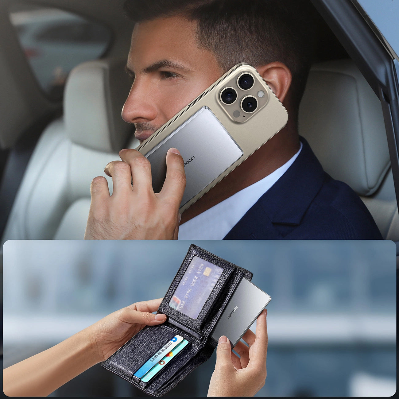 Externí bezdrátová baterie Joyroom JR-PBM08, 5000mAh, 20W, PD + FQI, 1 x QI - 1 x USB-C, šedá