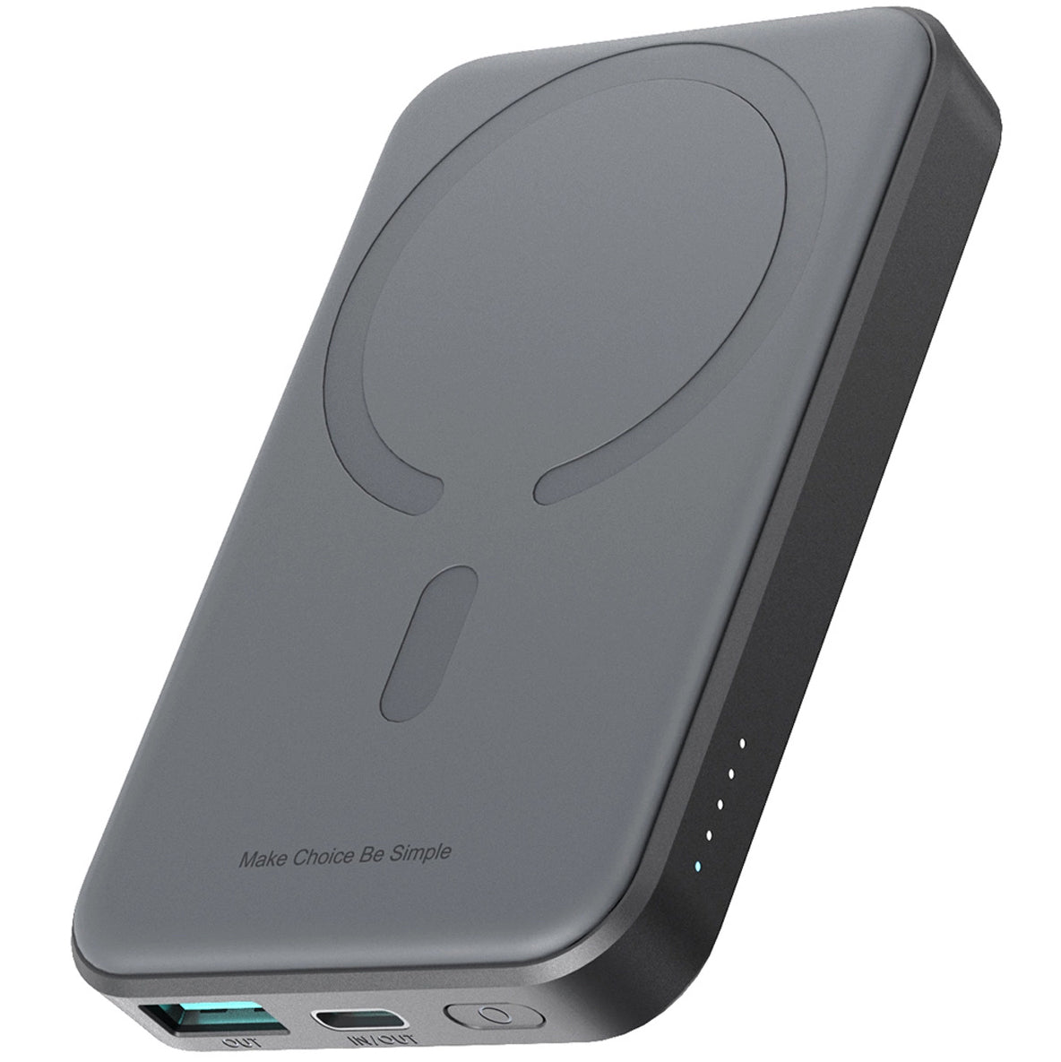 Bezdrátová externí baterie Joyroom JR-W020 Mini, 5000mAh, 20W, QC + PD + FQI, 1 x QI - 1 x USB-A - 1 x USB-C, Černá
