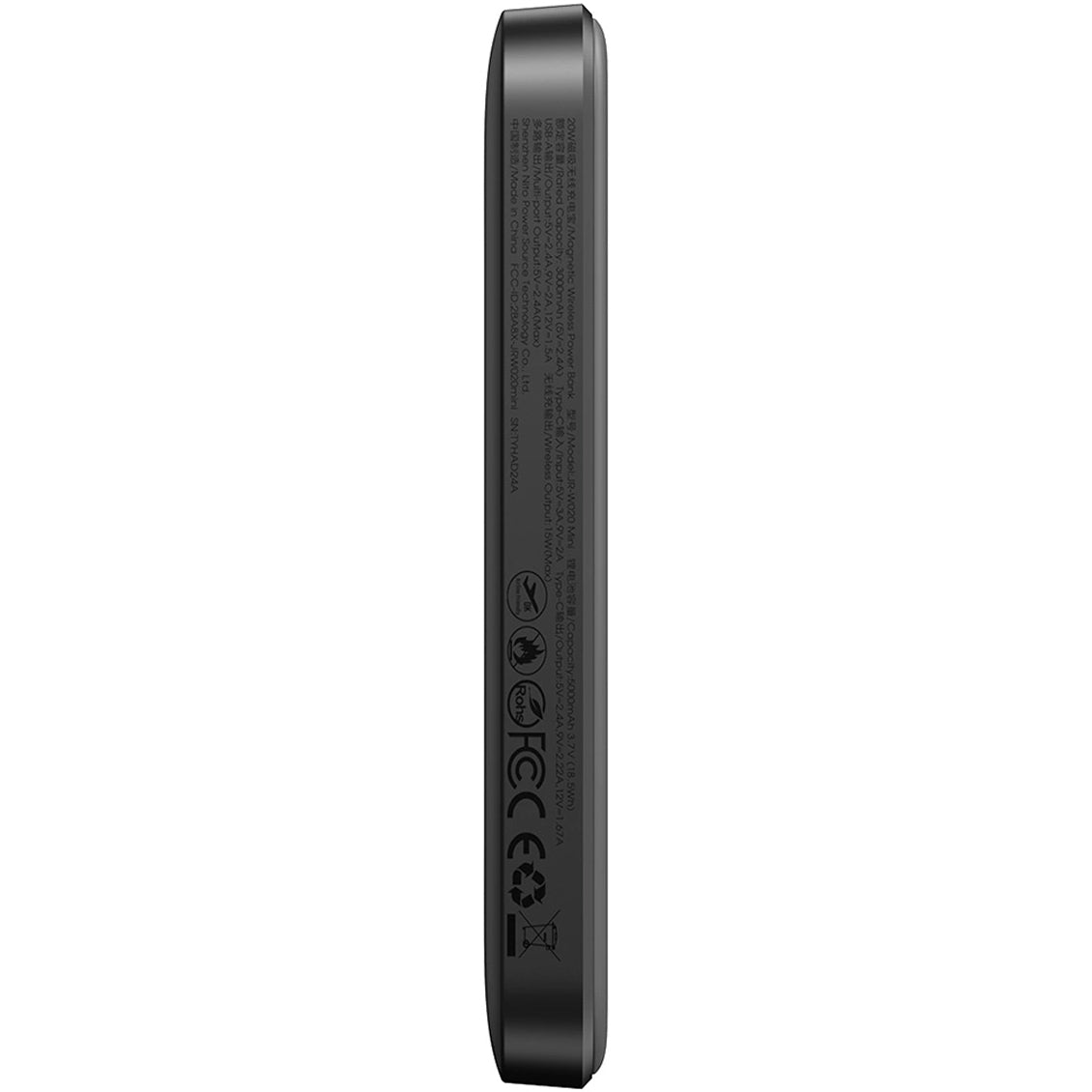 Bezdrátová externí baterie Joyroom JR-W020 Mini, 5000mAh, 20W, QC + PD + FQI, 1 x QI - 1 x USB-A - 1 x USB-C, Černá