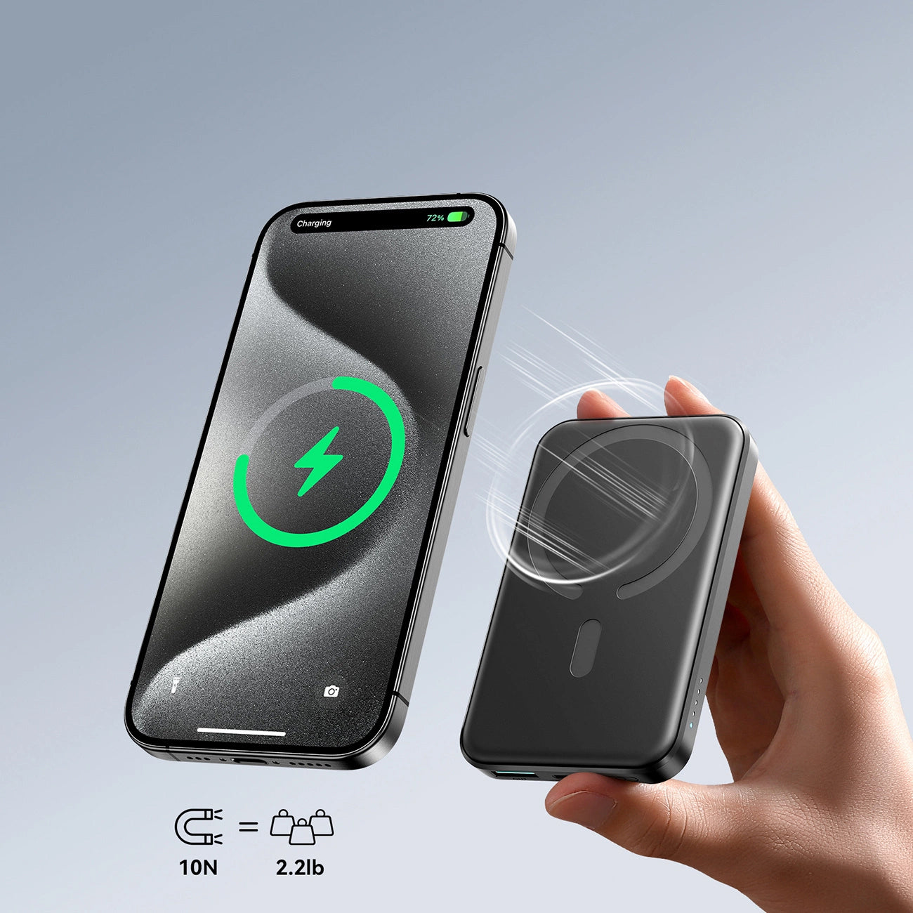 Bezdrátová externí baterie Joyroom JR-W020 Mini, 5000mAh, 20W, QC + PD + FQI, 1 x QI - 1 x USB-A - 1 x USB-C, Černá