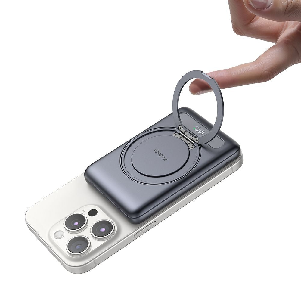 Bezdrátová externí baterie McDodo MC-8361 Meta, 5000mAh, 20W, PD + FQI, 1 x QI - 1 x USB-C, šedá