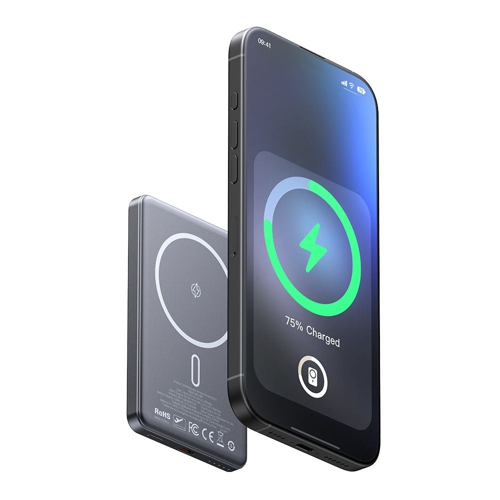 Bezdrátová externí baterie McDodo MC-4641 Meta, 5000mAh, 20W, PD + FQI, 1 x QI - 1 x USB-C, černá