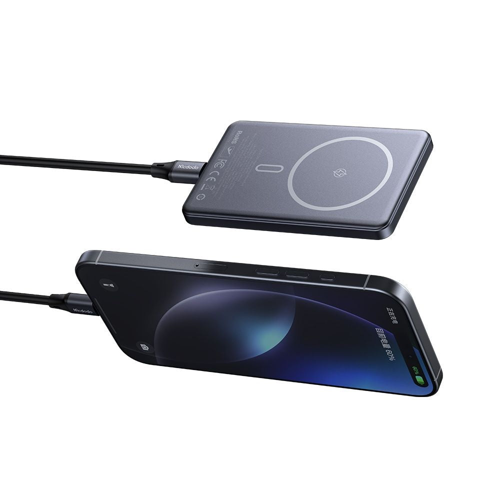 Bezdrátová externí baterie McDodo MC-4641 Meta, 5000mAh, 20W, PD + FQI, 1 x QI - 1 x USB-C, černá