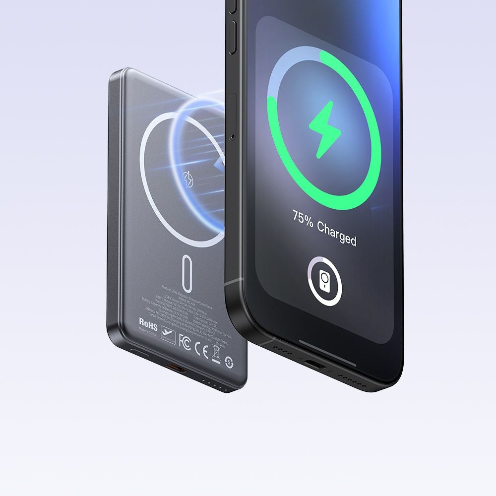 Bezdrátová externí baterie McDodo MC-4641 Meta, 5000mAh, 20W, PD + FQI, 1 x QI - 1 x USB-C, černá