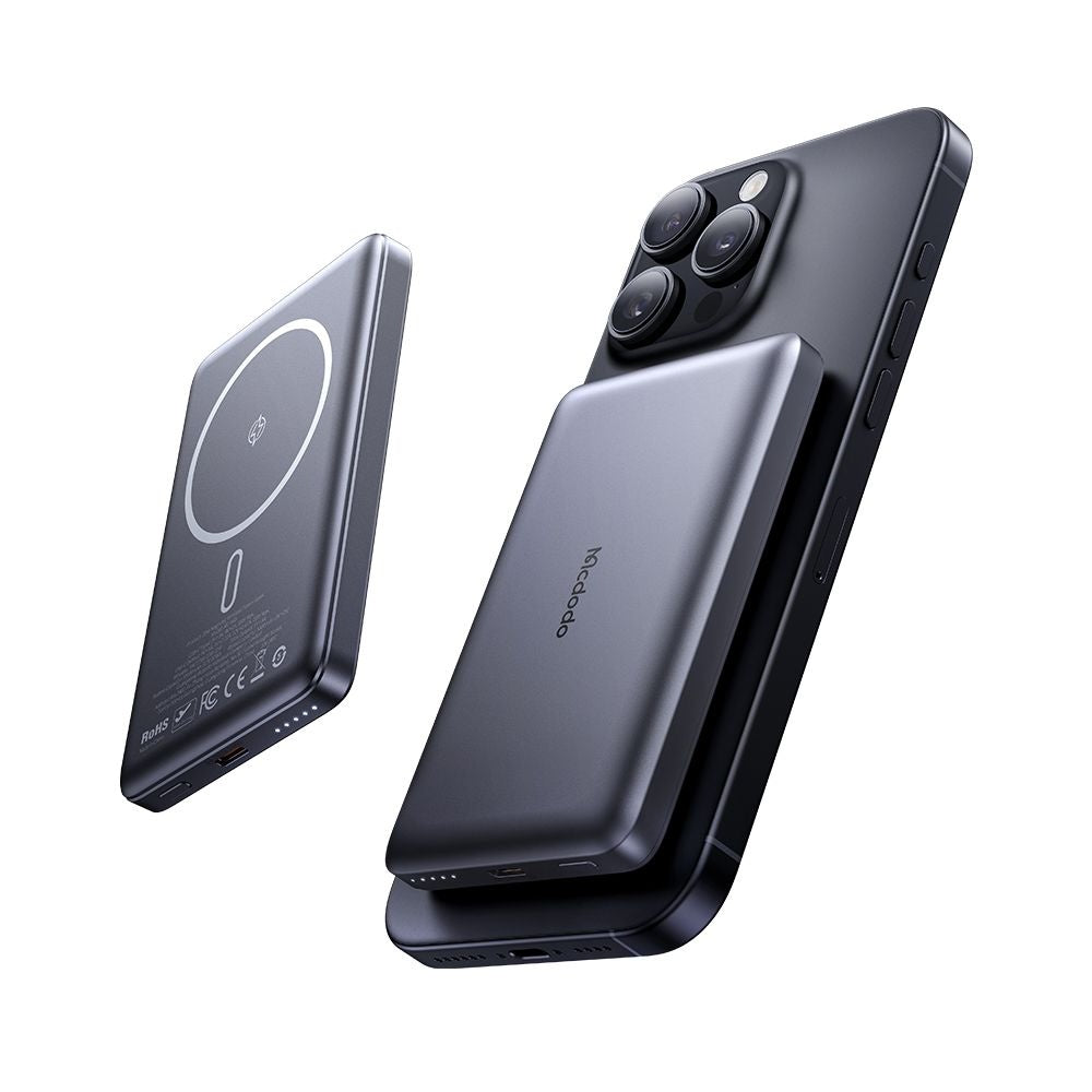 Externí bezdrátová baterie McDodo MC-4651 Meta, 10000mAh, 20W, PD + FQI, 1 x QI - 1 x USB-C, černá