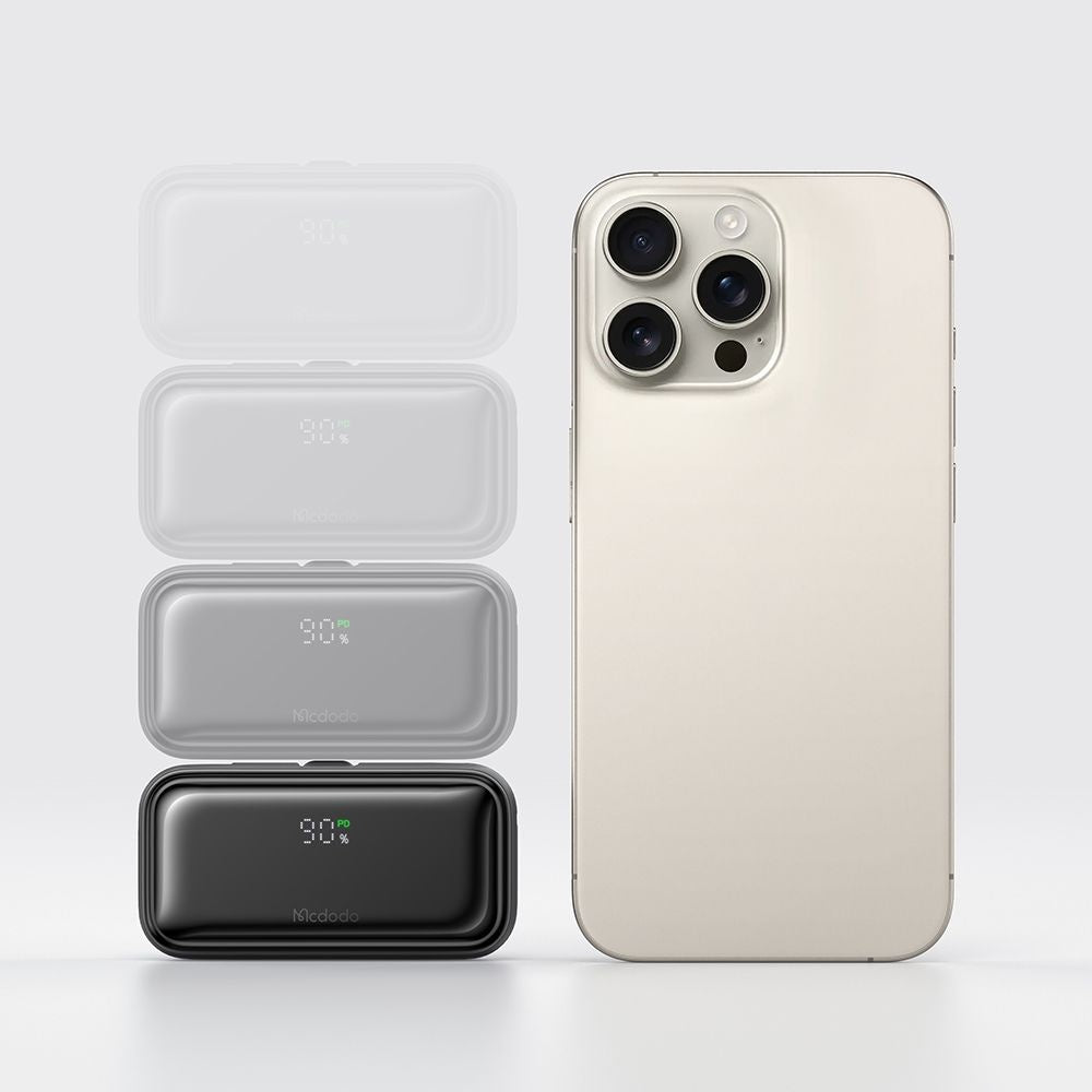 Externí baterie McDodo MC-7800 Freekit, 5000mAh, 22.5W, PD, 1 x Lightning - 2 x USB-C, černá