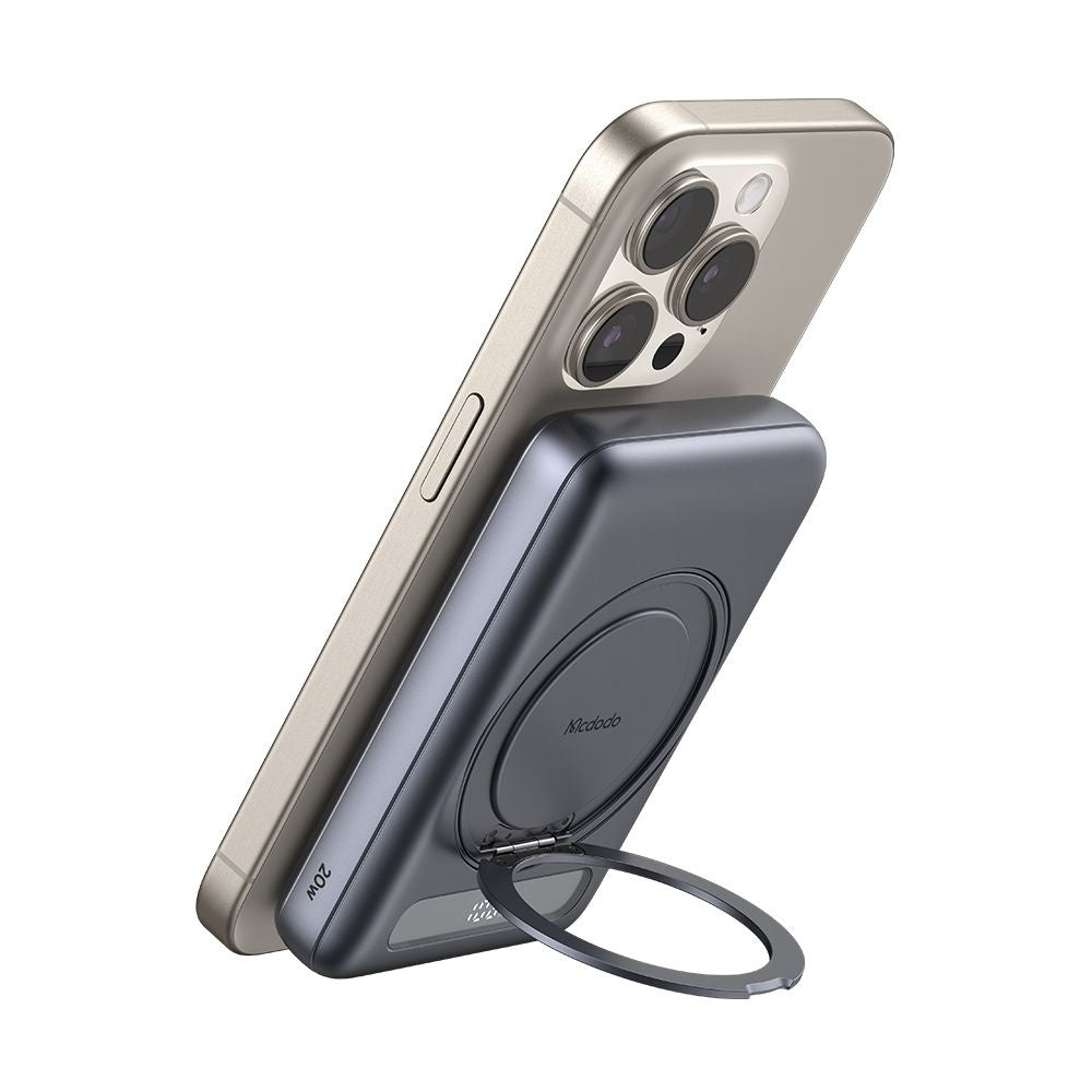 Bezdrátová externí baterie McDodo MC-8371 Meta, 10000mAh, 20W, PD + FQI, 1 x QI - 1 x USB-C, šedá