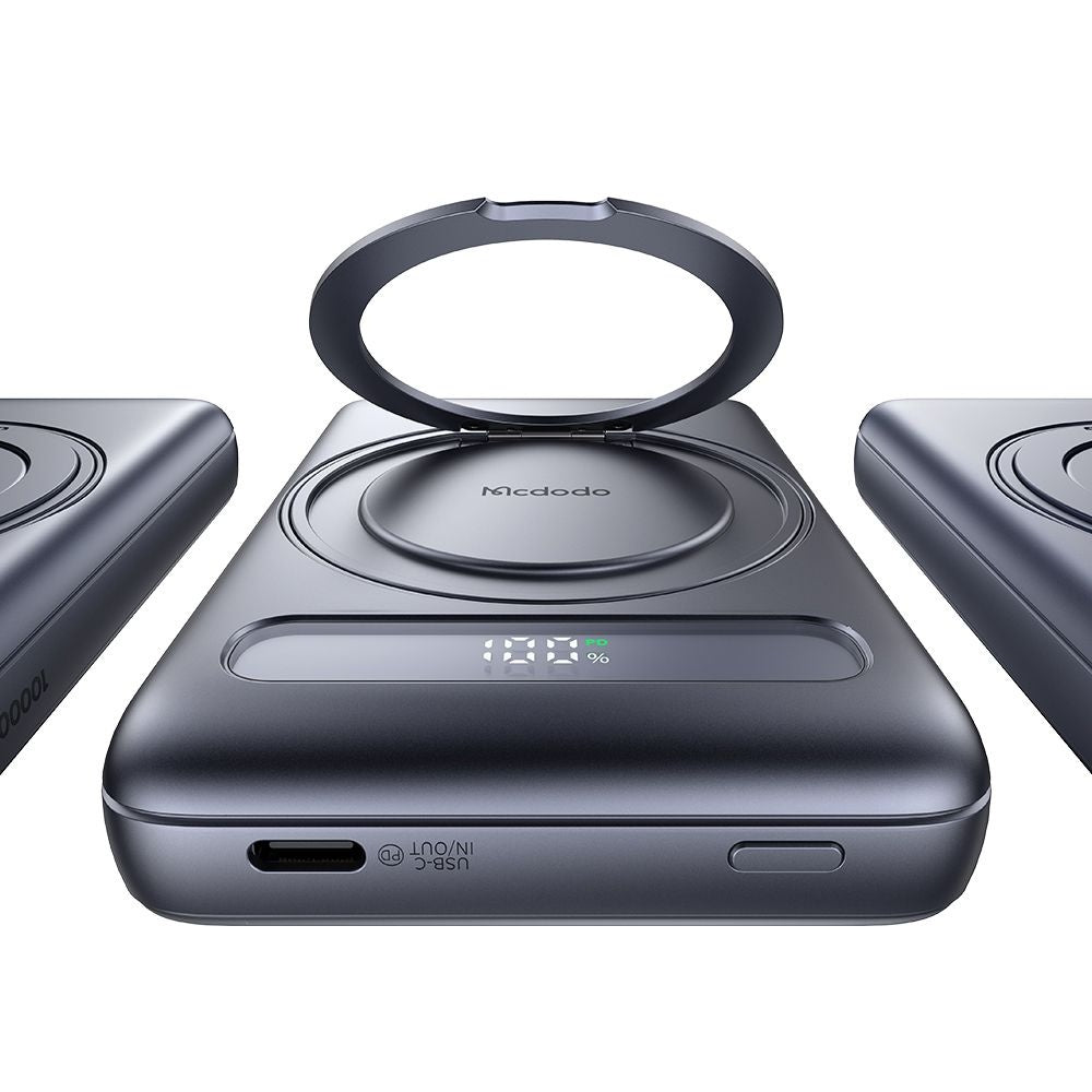 Bezdrátová externí baterie McDodo MC-8371 Meta, 10000mAh, 20W, PD + FQI, 1 x QI - 1 x USB-C, šedá