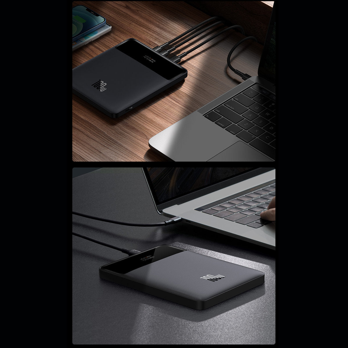 Externí baterie Baseus Blade Ultrathin, 20000mAh, 100W, QC + PD, 2 x USB-A - 2 x USB-C, Černá PPBL000201