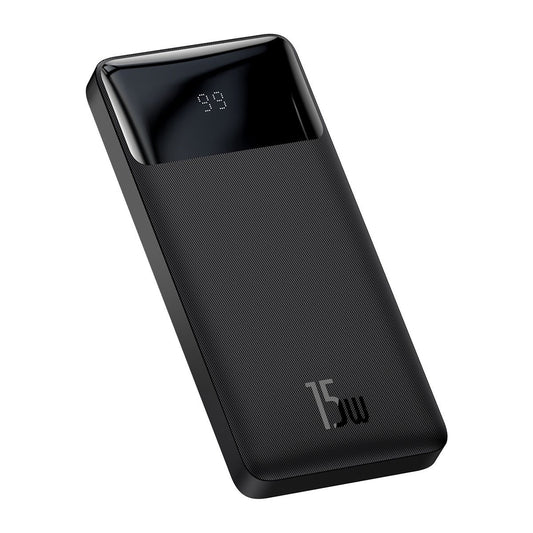 Externí baterie Baseus Bipow, 10000mAh, 15W, 1 x USB-C - 2 x USB-A, černá PPBD050001