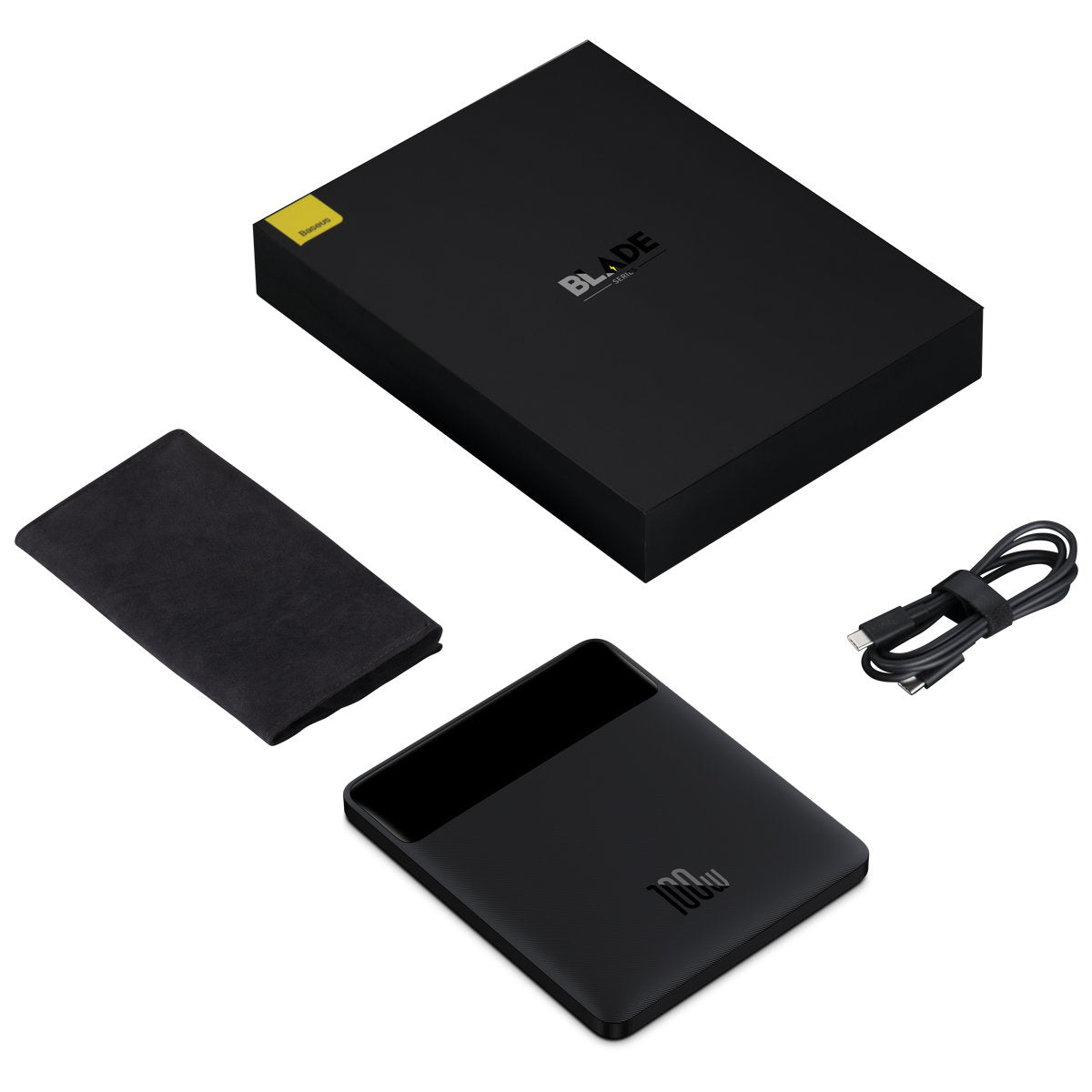 Externí baterie Baseus Blade Ultrathin, 20000mAh, 100W, QC + PD, 2 x USB-A - 2 x USB-C, Černá PPBL000201