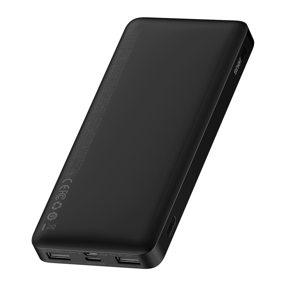 Externí baterie Baseus Bipow, 10000mAh, 15W, 1 x USB-C - 2 x USB-A, černá PPBD050001