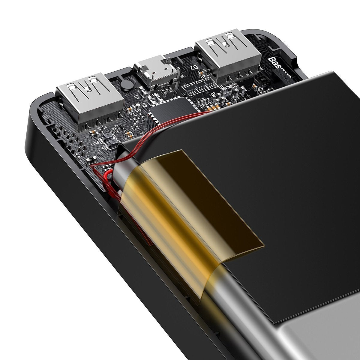 Externí baterie Baseus Bipow, 10000mAh, 15W, 1 x USB-C - 2 x USB-A, černá PPBD050001