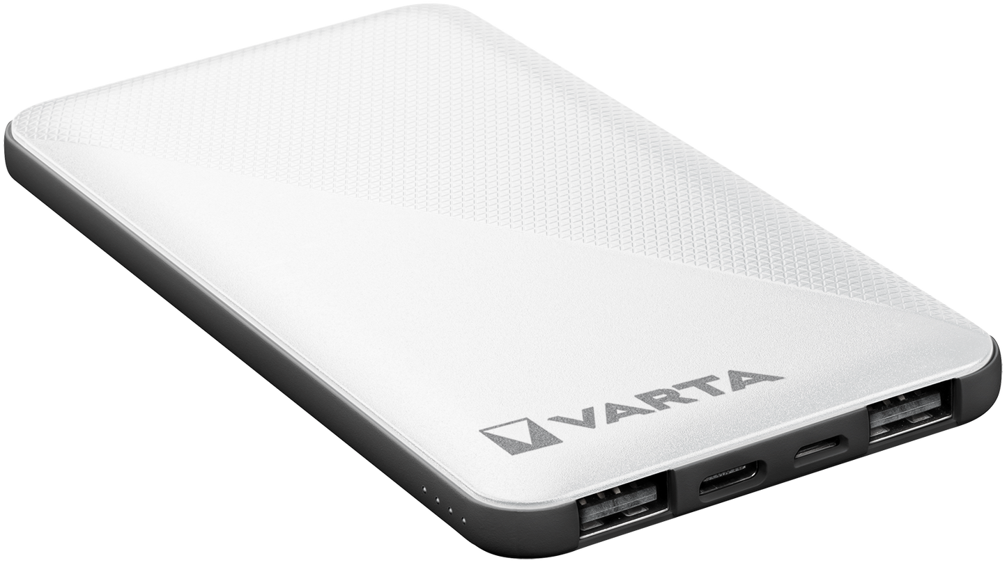 Externí baterie Varta Energy, 5000mAh, 15W, 2 x USB-A - 1 x USB-C, bílá