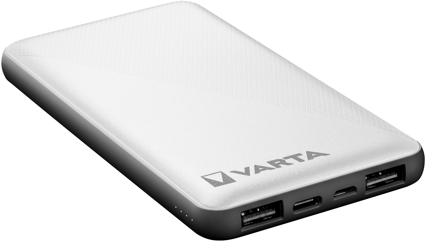 Externí baterie Varta Energy, 10000mAh, 15W, 2 x USB-A - 1 x USB-C, bílá