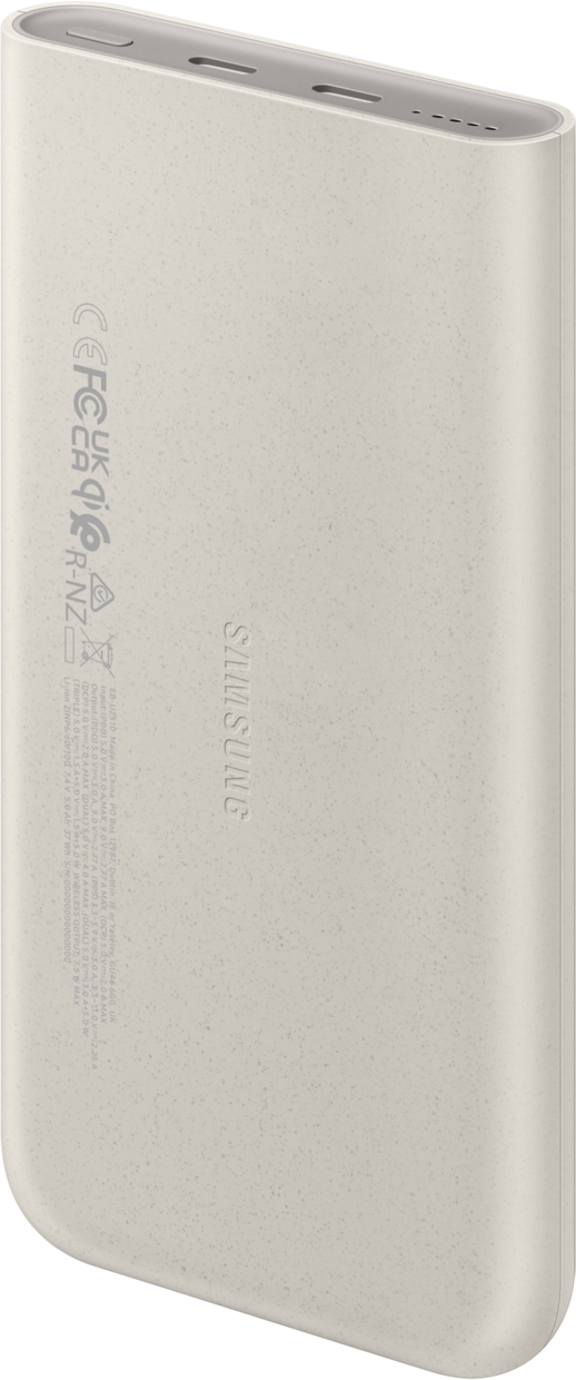 Bezdrátová externí baterie Samsung, 10000mAh, 25W, PD + FQI, 1 x QI - 2 x USB-C, Béžová EB-U2510XUEGEU
