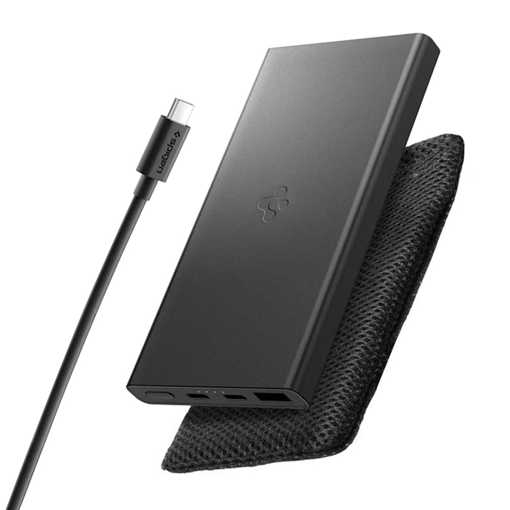 Externí baterie Spigen Essential, 10000mAh, 22.5W, QC + PD, 1 x USB-A - 2 x USB-C, Černá ABA09431