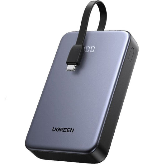 Externí baterie UGREEN PB505, 20000mAh, 22.5W, QC + PD, 1 x USB-A - 2 x USB-C, šedá