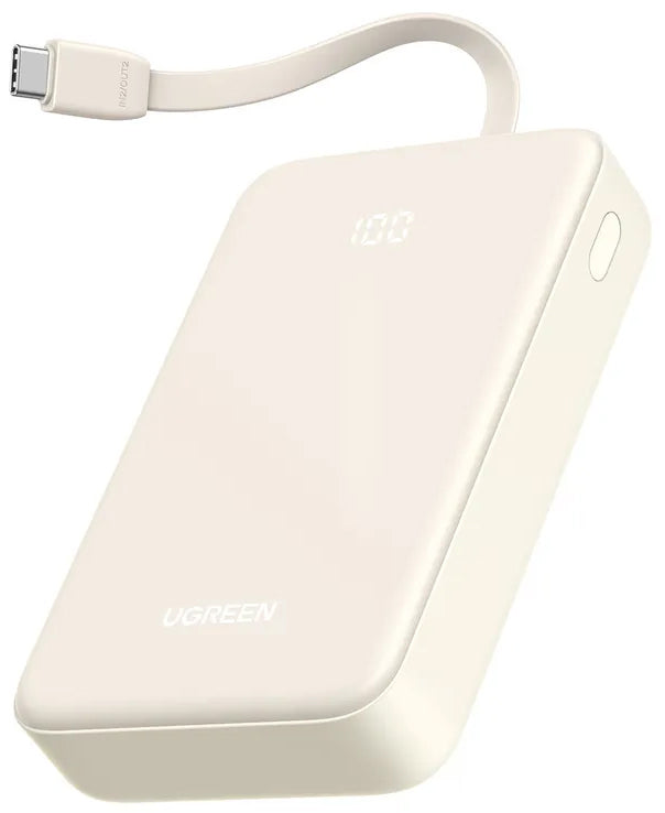 Externí baterie UGREEN PB521, 20000mAh, 30W, QC + PD, 1 x USB-A - 2 x USB-C, Bílá