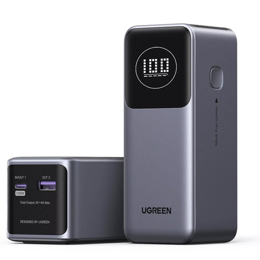 UGREEN PB724 externí baterie, 12000mAh, 100W, QC + PD, 1 x USB-A - 1 x USB-C, šedá