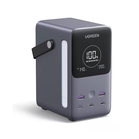 Externí baterie UGREEN PB770, 48000mAh, 300W, QC + PD, 2 x USB-A - 3 x USB-C, šedá