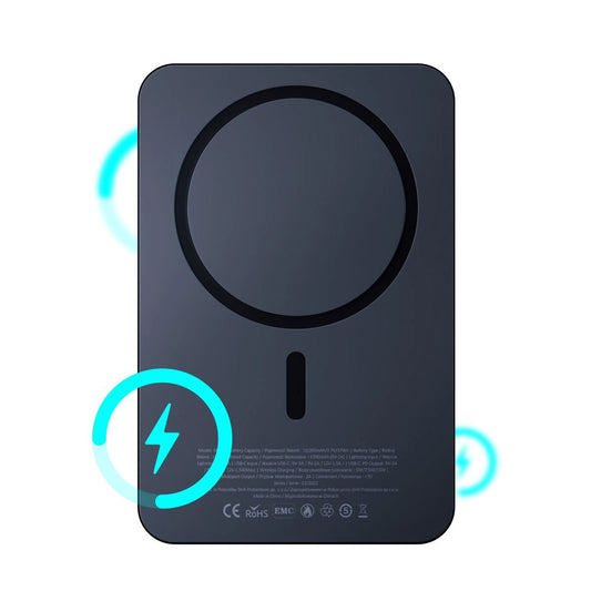 Bezdrátová externí baterie 3MK MagSynergy, 5000mAh, 18W, PD + FQI, 1 x QI - 1 x USB-C, černá