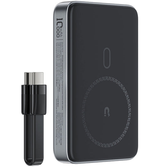 Bezdrátová externí baterie Acefast M10, 10000mAh, 30W, PD + FQI, 1 x QI - 2 x USB-C, Černá