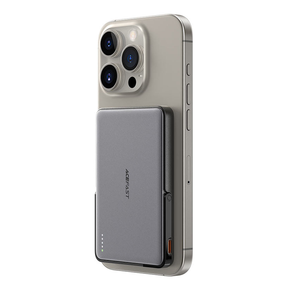 Bezdrátová externí baterie Acefast M16, 5000mAh, 18W, PD + FQI, 1 x QI - 1 x USB-C, černá